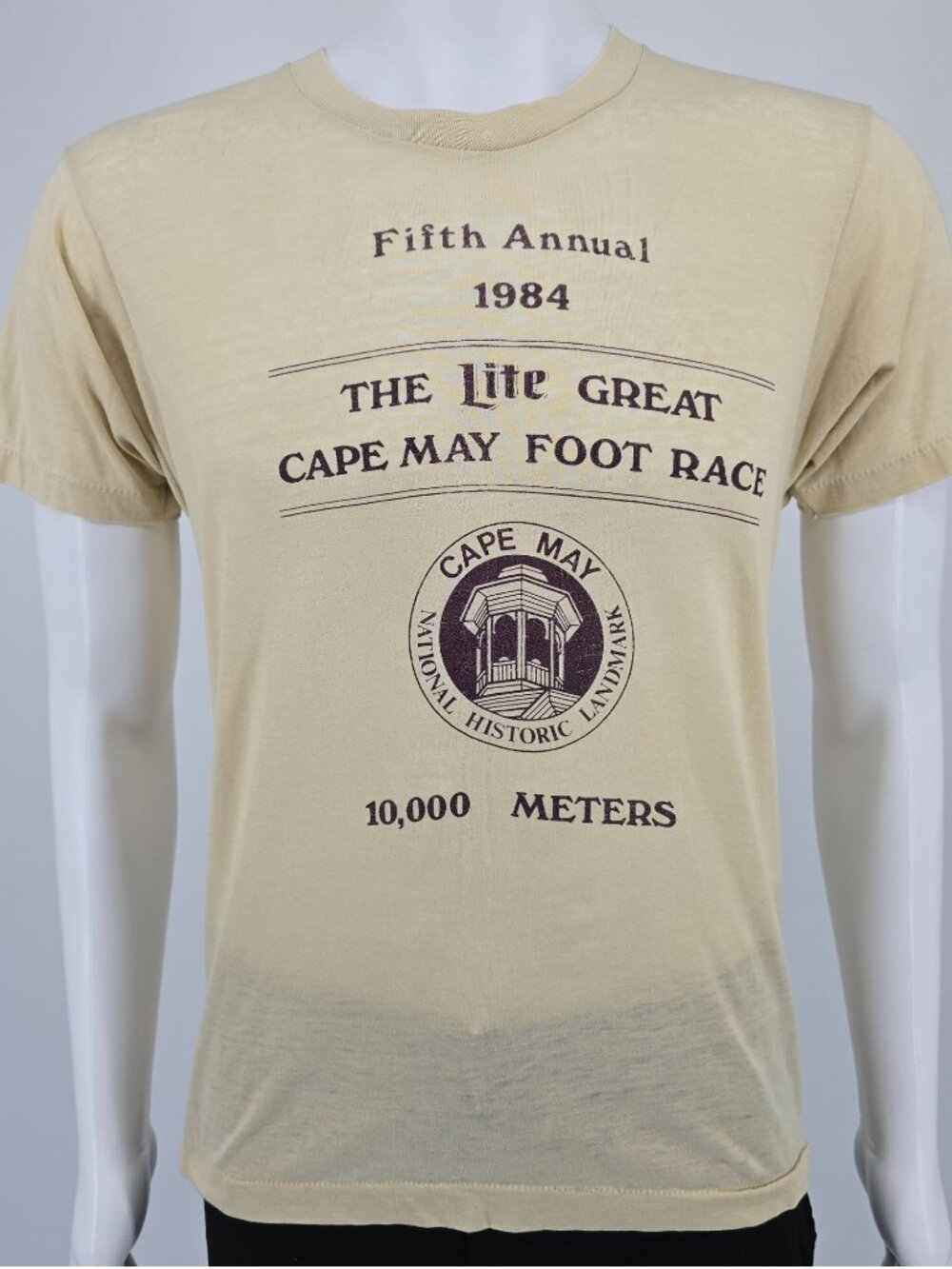 Vintage 1980s 1984 The Lite Great Cape May Foot Race/Tiki's Treasure T-Shirt (M)